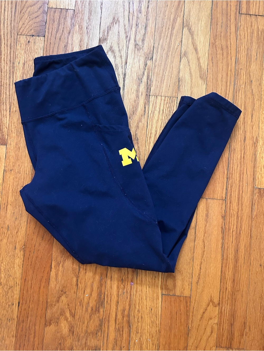 University of Michigan Leggings with Yellow Logo - Women's Athletic Legging